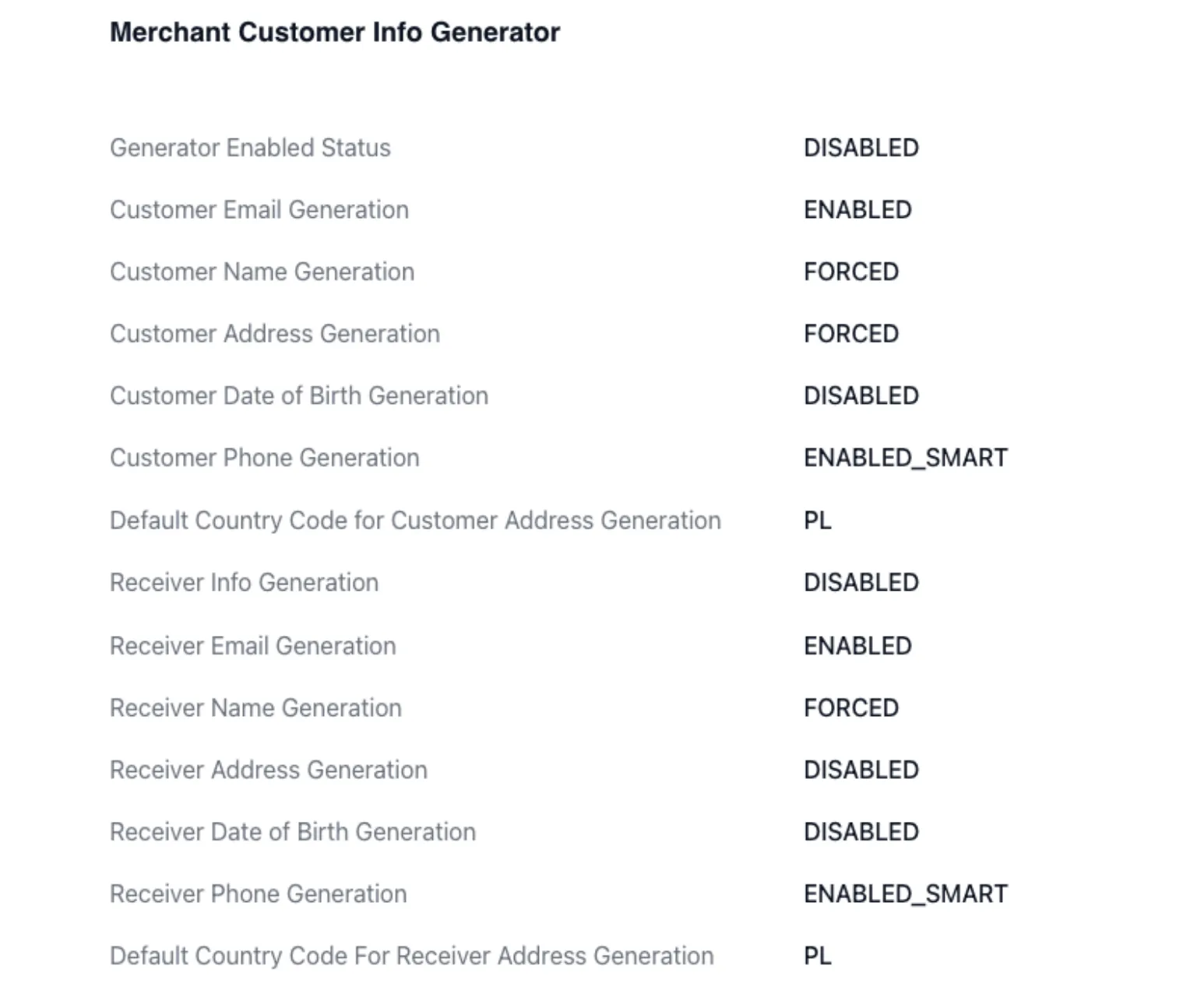 Merchant Customer info Generator