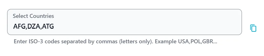 ISO-3 code field